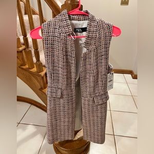 Zara tweed long vest